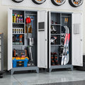 Metal Garage Storage Cabinets with Lock- 61" Tall Broom Closet Storage Cabinet & Pantry Organizer for Laundry Room, Home Office, Gym, School