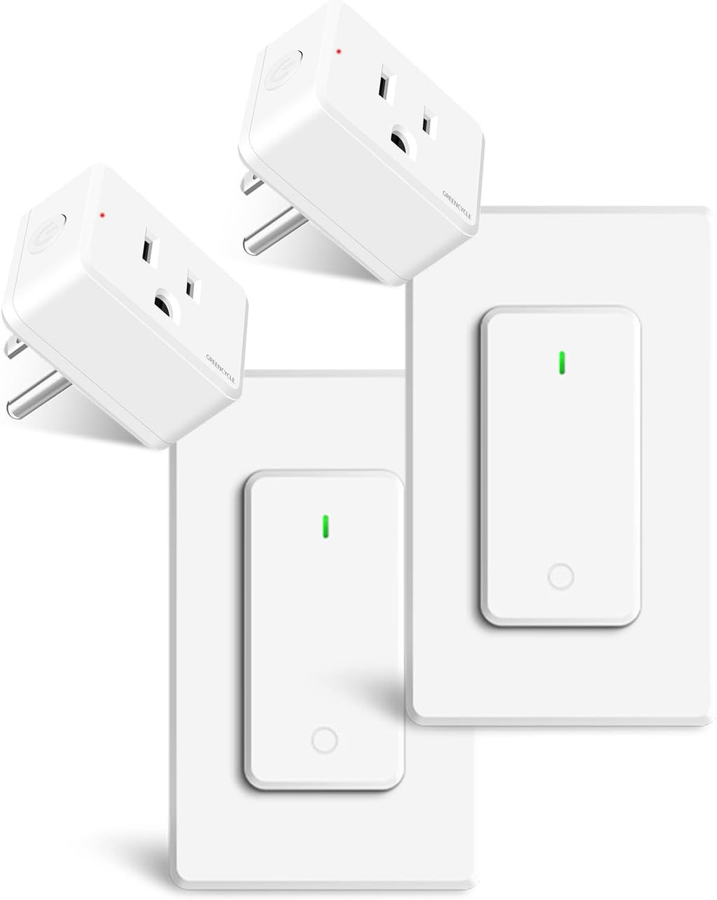 Remote Switch Outlet 2Sets, Wireless On/Off Light Switch Wall Mounted, TUV