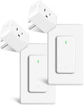 Remote Switch Outlet 2Sets, Wireless On/Off Light Switch Wall Mounted, TUV