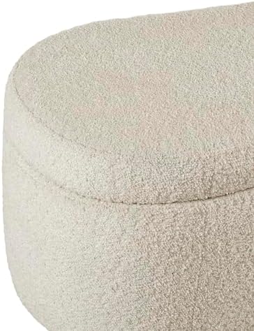 Bailey Boucle-Style Curved Storage Accent Bench