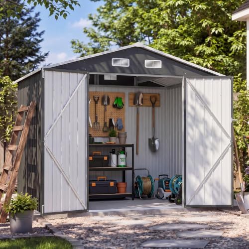 8x6FT Outdoor Storage Shed Black