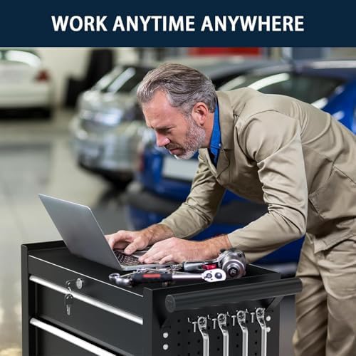 5-Drawer Metal Rolling Tool Chest with Wheels,Tool Storage Cabinet with Locking System，Toolbox with Wheels for Garage, Warehouse, Workshop, Repair Shop (Black, 5Drawer)