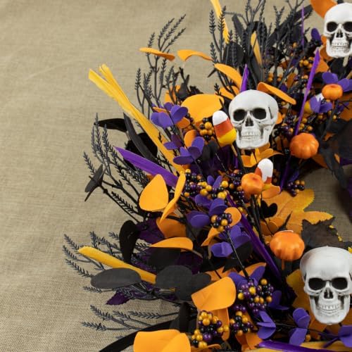 20 Inches Halloween Wreath Halloween Wreaths for Front Door Gothic Wreaths
