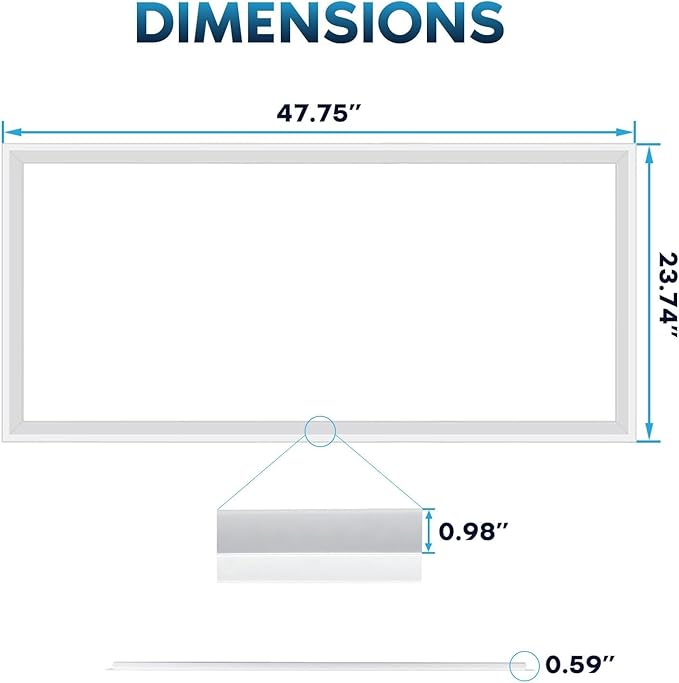 2x2 FT Edge-Lit Frame LED Panel Lights, 5CCT Selectable 3000K-6500K, (6 Pack)