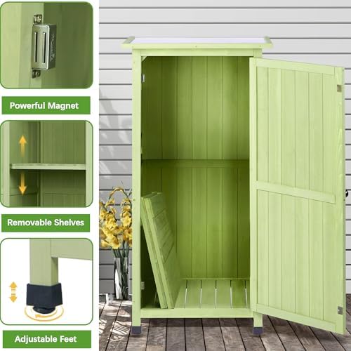 4x2 FT Wooden Outdoor Storage Cabinet
