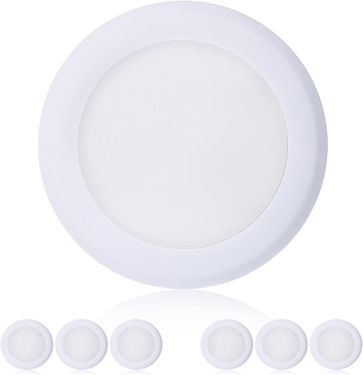 TOPELER 6in Dimmable Flush Mount Ceiling Recessed Light, 15W 4000K Cool White (6 Pack)