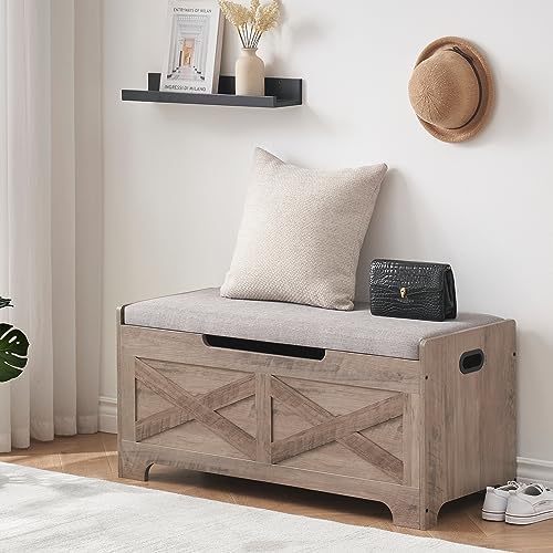 GAOMON 39.4" Storage Chest, Storage Bench with Safety Hinge