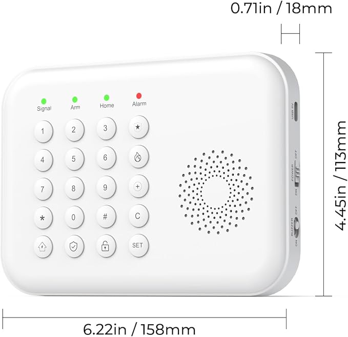 Hapippofa Alarm System for Home Security, WiFi/4G Home Alarm System (8-Piece)