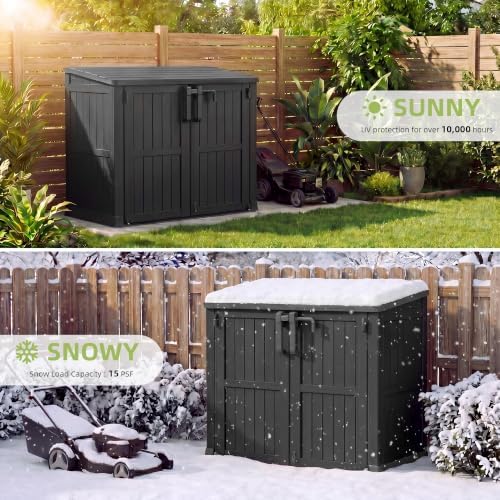 Bifanuo 36 Cu Ft Resin Outdoor Storage Shed, Horizontal Storage Cabinet