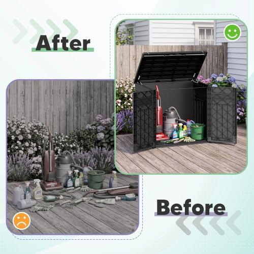 Large Outdoor Storage Shed, Heavy Duty Weatherproof Storage Cabinet