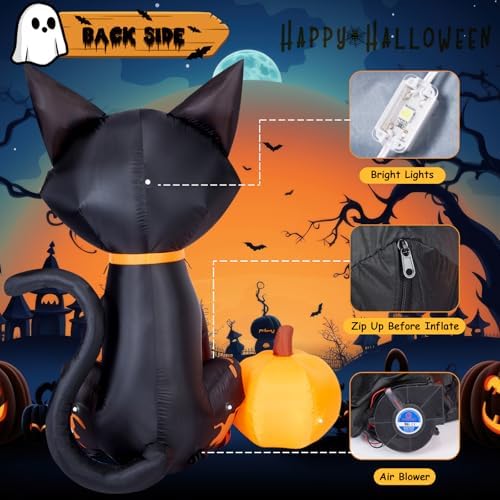 CAMULAND 5FT Halloween Decorations Outdoor, with Built-in LED Lights