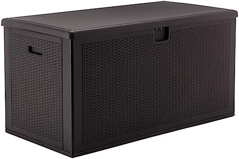 BTExpert Set of 2, 150 Gallon Extra Large Deck Box Outdoor Storage Container for Patio Furniture Cushions Garden Tools Pool Supplies Sports Equipment Waterproof Lockable Steel Rod Metal insert