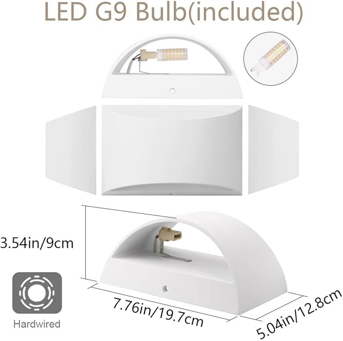 Aipsun Aluminum Modern Indoor LED Wall Sconce Hardwired Interior Wall Lights (Set of 2)
