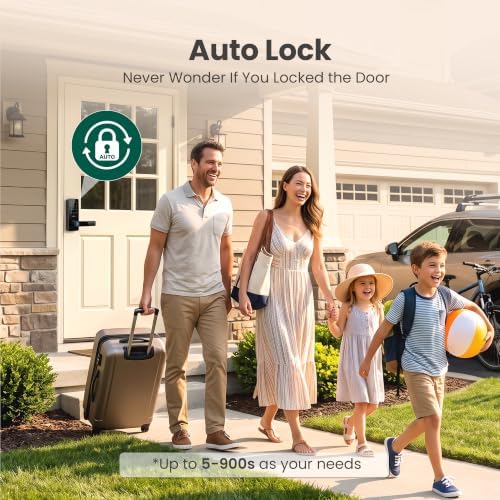DESLOC Smart Handle Lock with Keypad, Fingerprint Knob for Front Door
