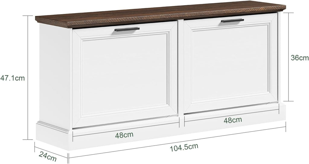 SoBuy Narrow Shoe Bench with Flip Drawers