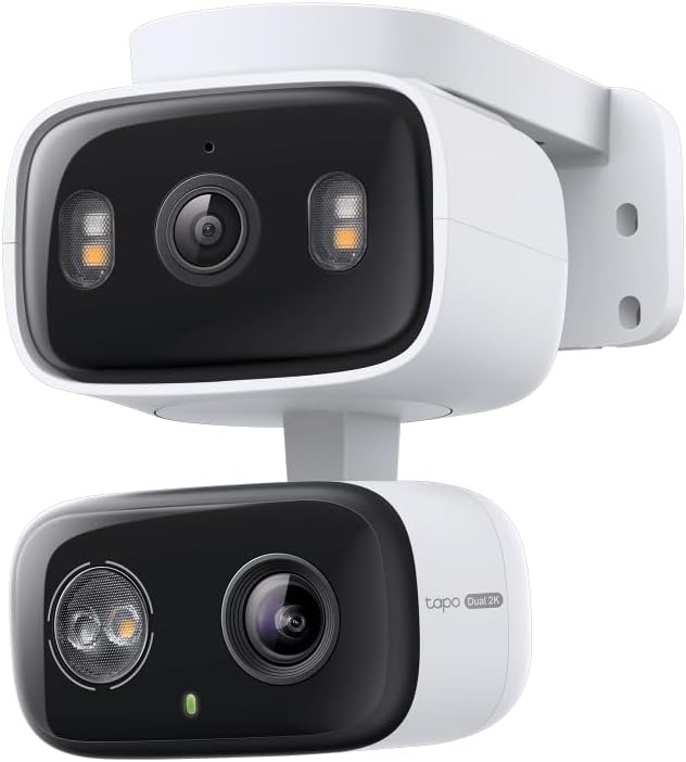 Tapo 2K 3MP Indoor/Outdoor Dual Lens Pan/Tilt Security Camera – 125° Wide-Angle
