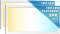 Sunco 2 Pack 1x2 LED Flat Panel Lights, Dual Selectable CCT 3500K/4000K/5000K &