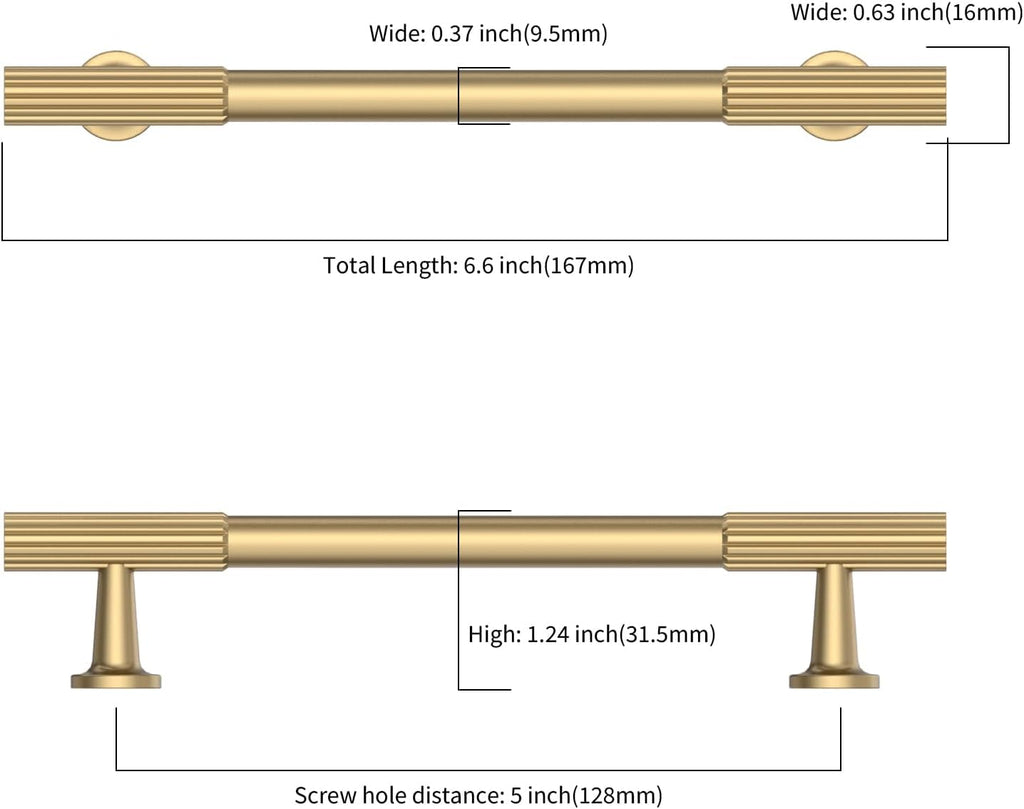 Asidrama 10 Pack 5 inch Champagne Bronze Kitchen Cabinet Handles | Heavy-Duty Solid Zinc, 2 Screw Sizes, 5" Hole Center(128mm), Cupboards, Drawers, Dressers, Furniture, Hardware