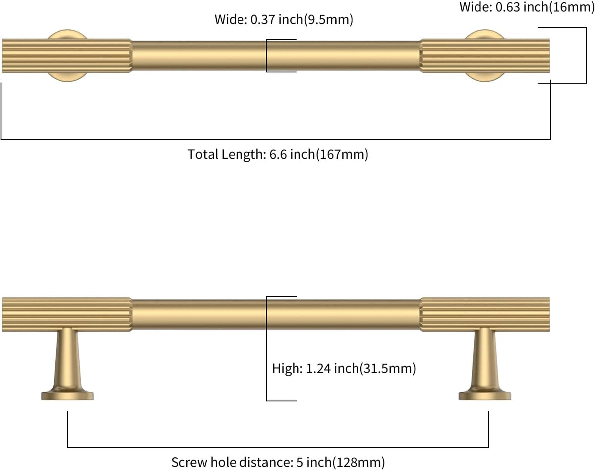 Asidrama 10 Pack 5 inch Champagne Bronze Kitchen Cabinet Handles | Heavy-Duty Solid Zinc, 2 Screw Sizes, 5" Hole Center(128mm), Cupboards, Drawers, Dressers, Furniture, Hardware