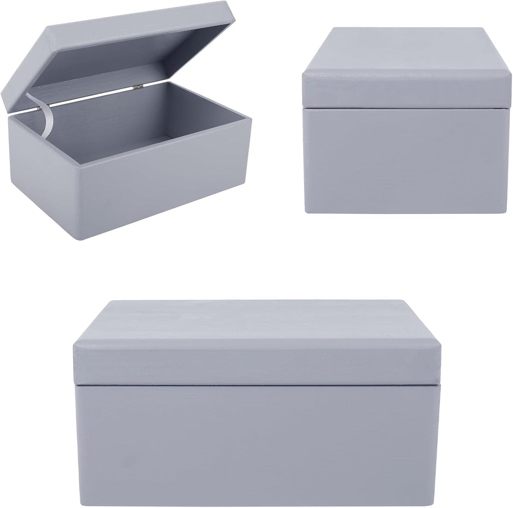 creative deco large gray wooden box storage with showing dimensions
