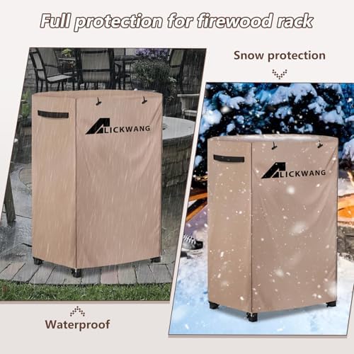 Outdoor Waterproof 17 Inch Small Firewood Rack Cover with Zipper