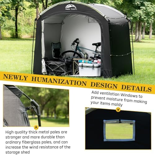 Happy Travel Bike Storage Shed Tent, Waterproof Portable Bicycle Cover Shed