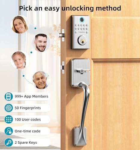 WiFi Smart Door Lock Set: HEANTLE Keyless Entry Deadbolt