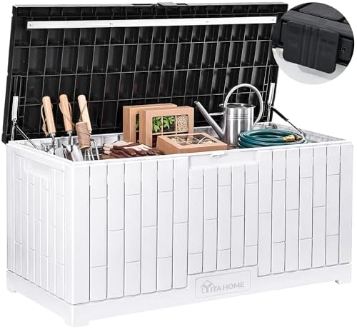 YITAHOME Large Deck Box 120 Gallon Resin Outdoor Storage Box