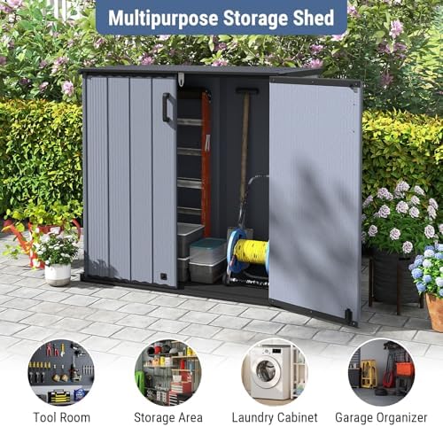 Tangkula 23.5 Cu.ft Outdoor Storage Shed with Lockable Door
