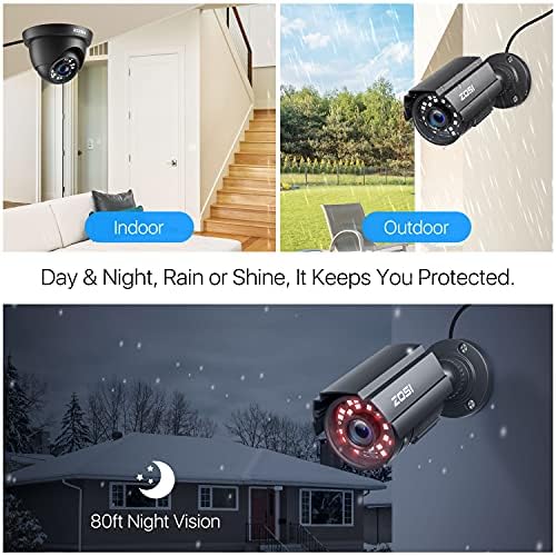 zosi 5mp lite home security camera system with on a desk or shelf