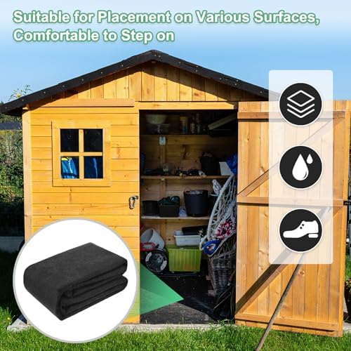 M METERXITY Outdoor Storage Shed Mat, 9.9x12.5 ft Shed Flooring Mat, Grey