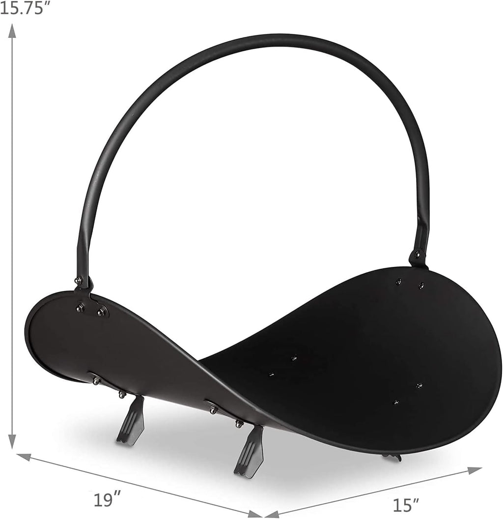 black log holder indoor and outdoor firewood rack, close-up detail