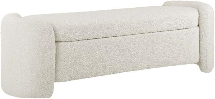 Modway Nebula Boucle Upholstered Storage Bench in Ivory