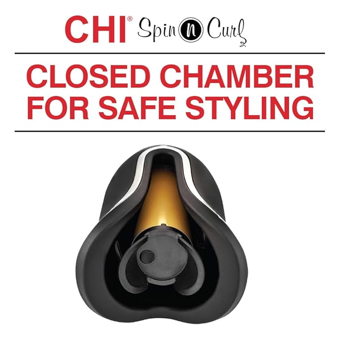 CHI Spin N Curl, Curling Iron For Healthy & Shiny Effortless Curls & Waves