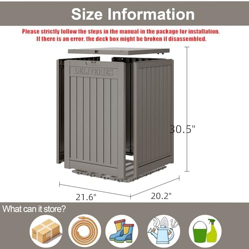 LHBGO Package Delivery Box for Outside, 48 Gallon Storage with Lockable Secure, Large Resin Outdoor Package Drop Container