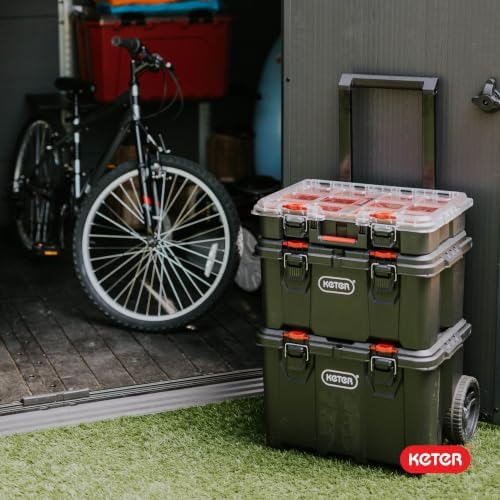 Keter Stack N Rolling Tool Box Modular Storage System 3 Piece