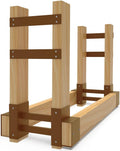 Outdoor Firewood Brackets Fire Wood Rack for 2x4 lumber, Brown