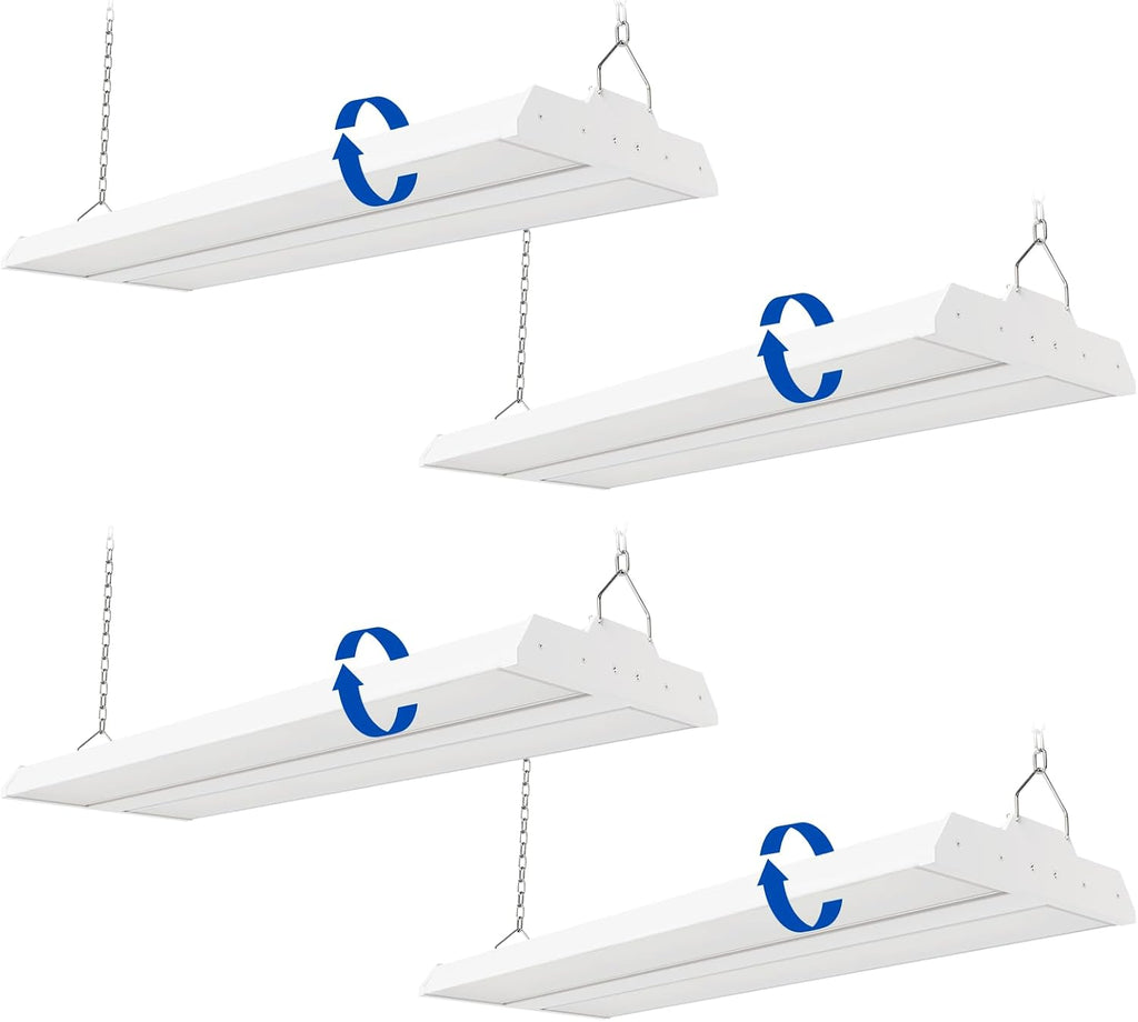 JTT 200/150/100W LED Linear Shop Lights, 2FT 30000LM 360° Adjustable Led High (4-Pack)