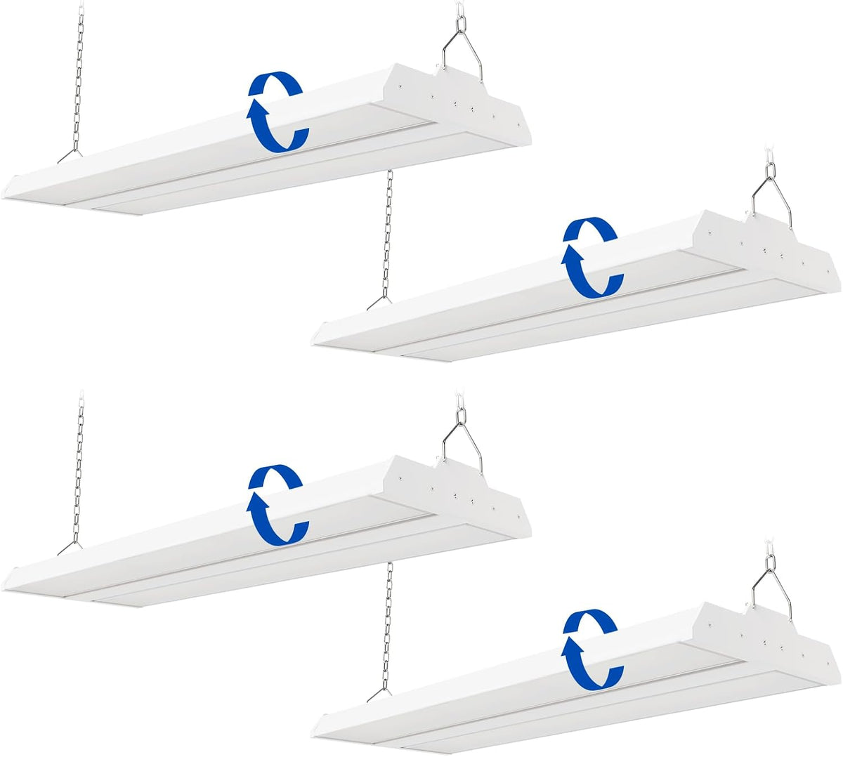 JTT 200/150/100W LED Linear Shop Lights, 2FT 30000LM 360° Adjustable Led High (4-Pack)