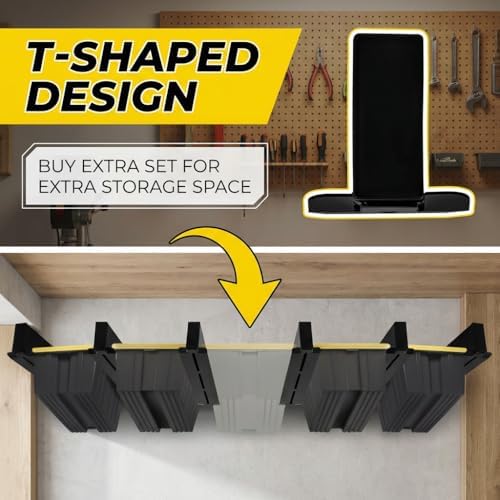 5-Pack Overhead Garage Storage Rack, Ceiling Mounted Tote Storage Rails