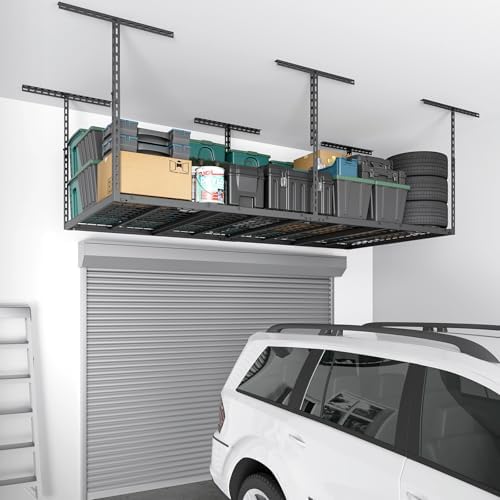 4x8 FT Overhead Garage Storage Rack,750LBS Weight Capacity