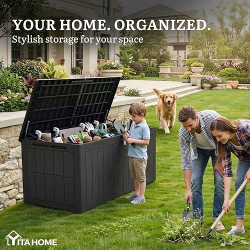 YITAHOME 134 Gallon Large Outdoor Storage Box with Lock