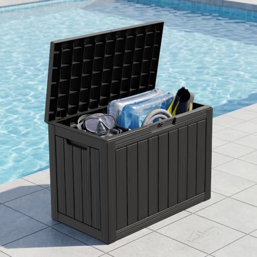 Outdoor Storage Box Waterproof, 45 Gallon Deck Box for Patio Storage