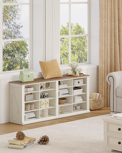 Hzuaneri Shoe Storage Bench, Wooden Entryway Shoe Benches with Cubby