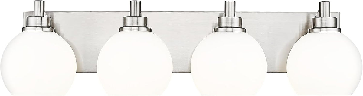 METWET Bathroom Light Fixtures, 4 Light Brushed Nickel Vanity Light, 26 Inch