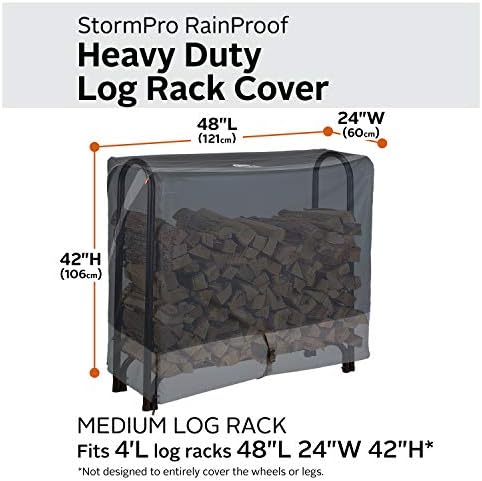 Classic Accessories StormPro Waterproof Heavy-Duty 4 Ft Log Rack Cover