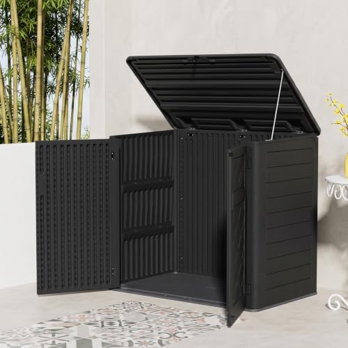 Mrosaa 48Cu.ft Outdoor Storage Cabinet.Waterproof Horizontal Storage Sheds