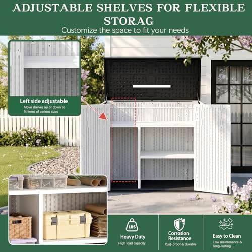 Outdoor Storage Shed Resin Waterproof Storage Cabinet for Patio Garden