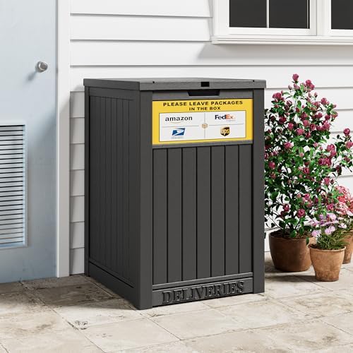 Package Delivery Box for Outside, Outdoor Storage Box, Classic Black