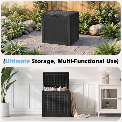 Outdoor Storage Box Waterproof, 32 Gallon Deck Box for Patio-2 Boxes